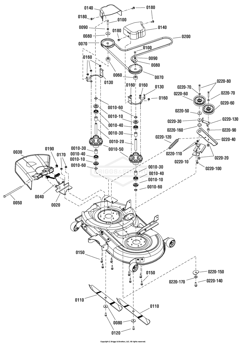 42-Inch Mower Deck - Spindle And Idler Group (7502257) Diagram and Parts List for 7800753ASN (107280062)(2011) Briggs and Stratton Lawn Tractor